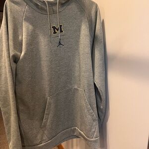 Jordan Men's Gray Hoodie with U of M  Logo